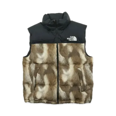 Supreme x The North Face Fur Print Nuptse Vest "Brown"