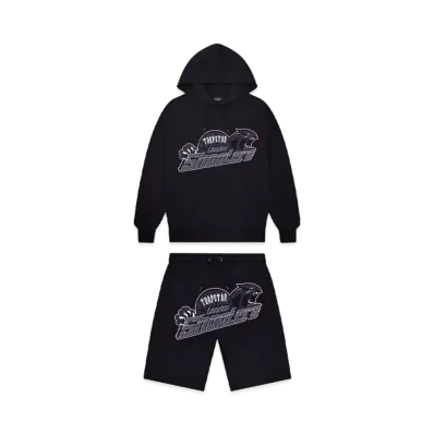 TRAPSTAR x SHOOTERS Hoodie Shorts Set "Black"