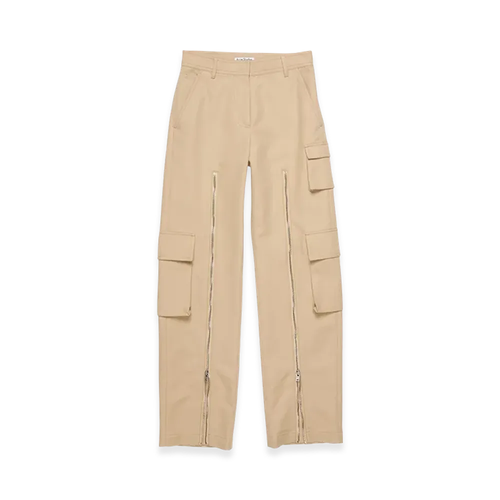Acne Studios Layered Satin Trousers "Beige"