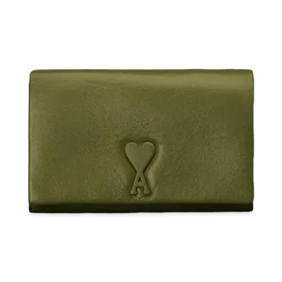 AMI PARIS Voulez-Vous Strap Wallet "Olive"