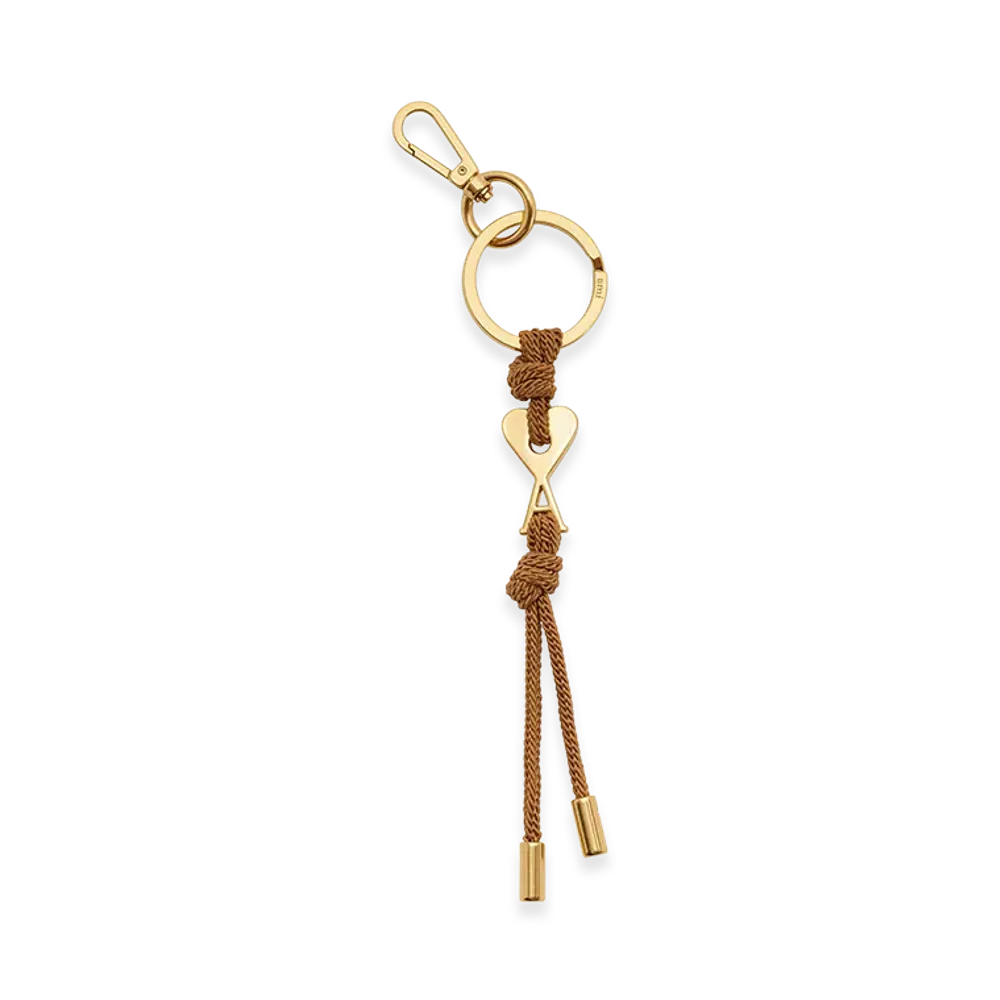 AMI PARIS Metal Ami De Coeur Charm Keyring "Brown"