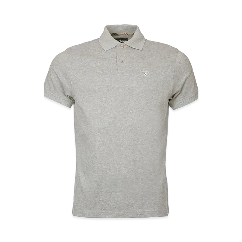 Barbour Tartan Switching Short Sleeve Polo Shirt "Gray"