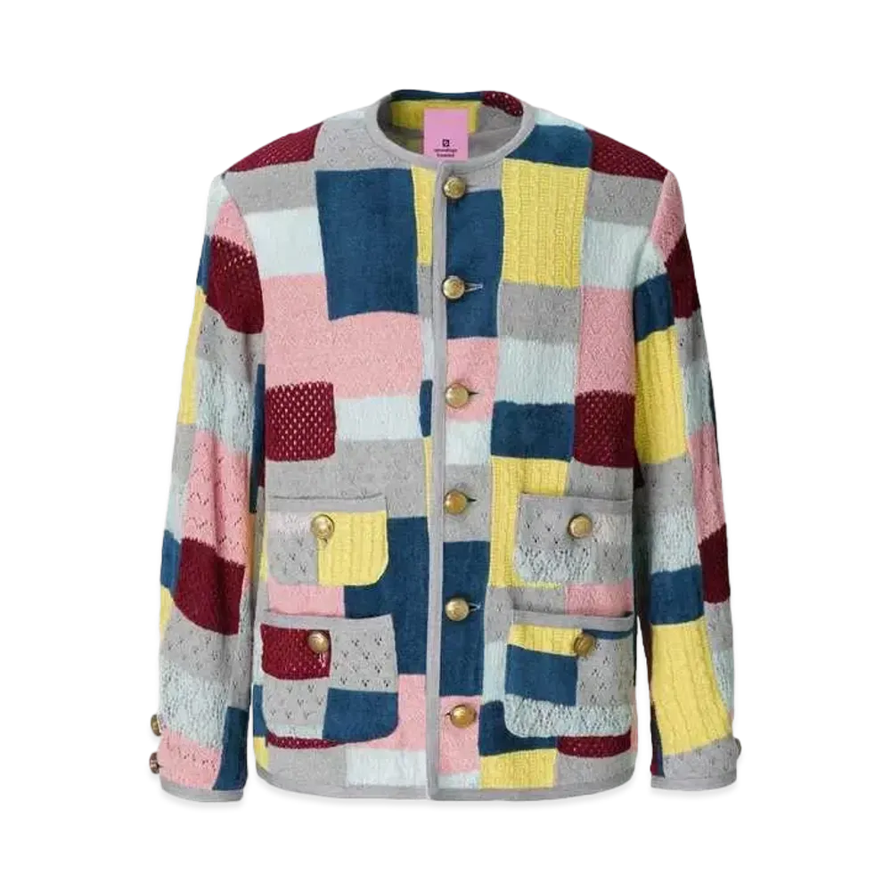 ANREALAGE Harukaharu Patchwork Knit Jacket "Gray"