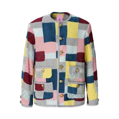 ANREALAGE Harukaharu Patchwork Knit Jacket "Gray"