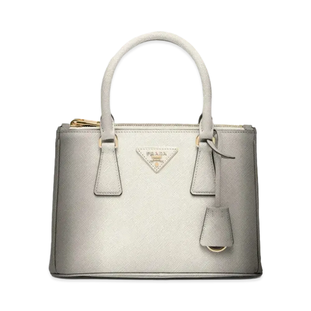 PRADA Galleria Sfumato Saffiano Leather Small Bag "Sfumato White"