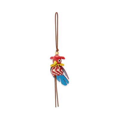LOEWE Parrot Puzzle Charm "Tan/Red"
