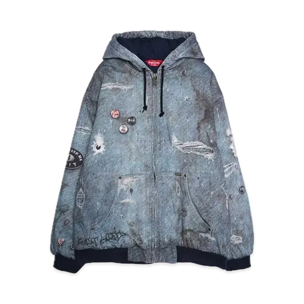 Supreme HJR Trompe Loeil Hooded Work Jacket "Blue"