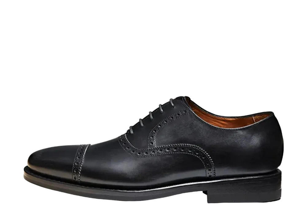 Jalan Sriwijaya Quarter Brogue Shoes 11120 Calf Leather "Black" 98409 Dainite Sole
