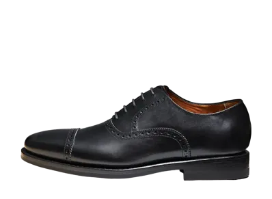 Jalan Sriwijaya Quarter Brogue Shoes 11120 Calf Leather "Black" 98409 Dainite Sole