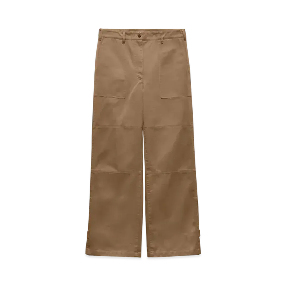 PRADA Women's Wide-Leg Chino Pants "Sand"