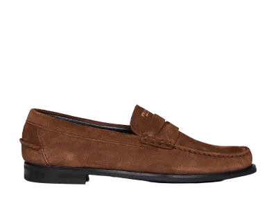 PRADA Suede Penny Loafers "Brown"