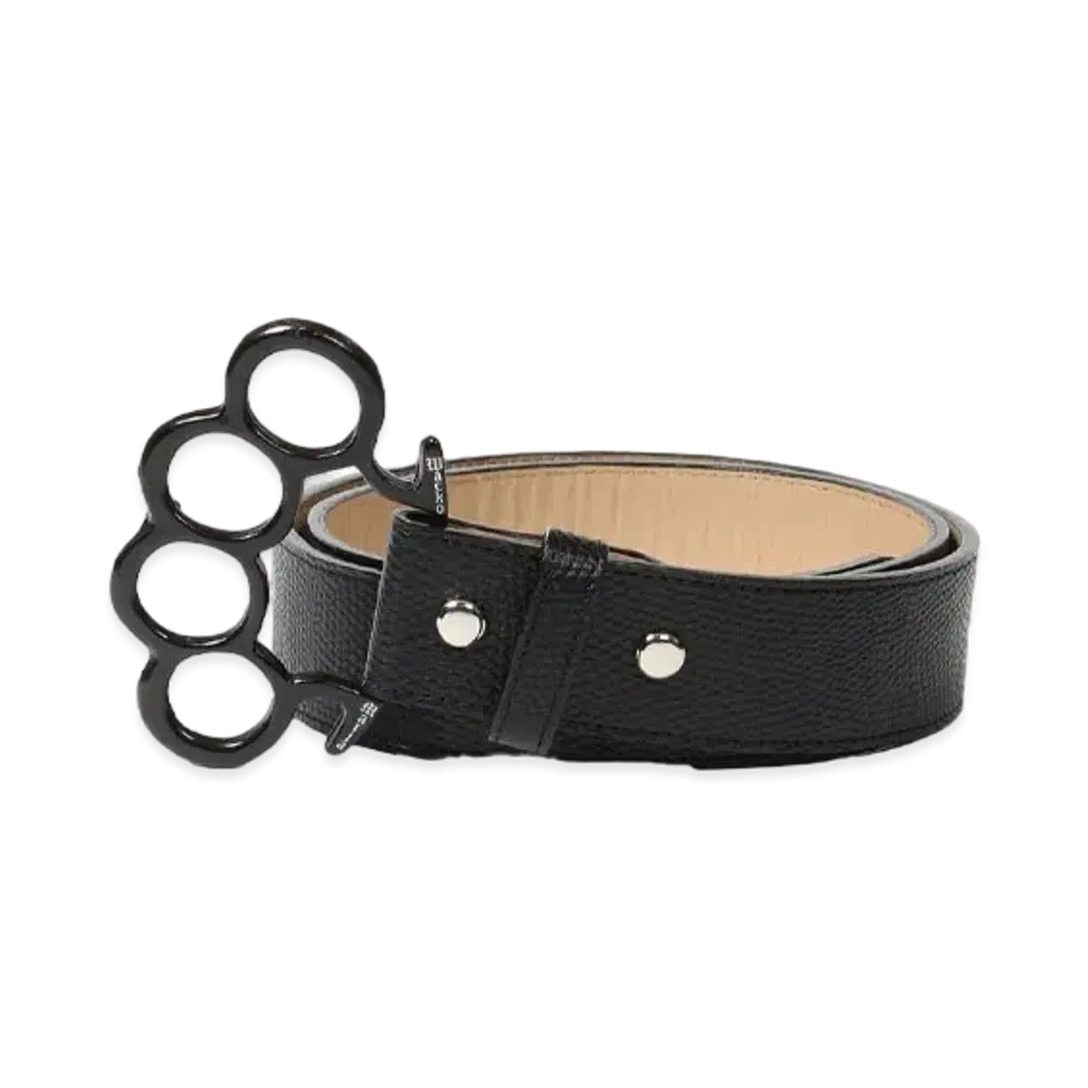 WACKO MARIA Johnny / Leather Belt "Black-Black"