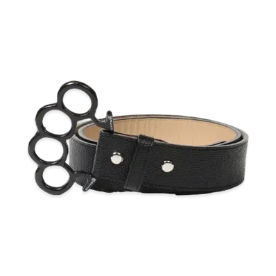 WACKO MARIA Johnny / Leather Belt "Black-Black"