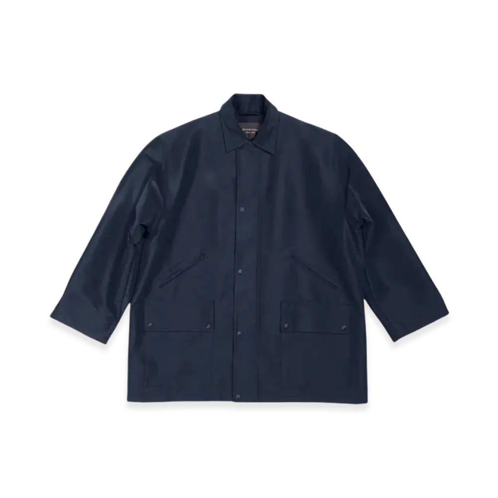 BALENCIAGA Cotton and Nylon Large Fit Parka "Navy Blue"