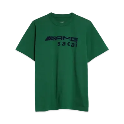 sacai x Mercedes AMG Flocked Logo Cotton Graphic T-Shirt "Green"