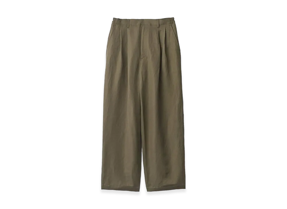 ssstein Silk Linen Twill Wide Easy Trousers "Khaki"