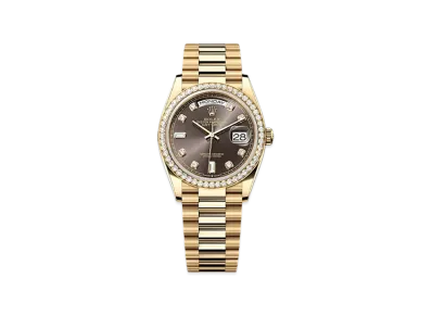 ROLEX Day-Date 36mm Yellow Gold Diamond 128348RBR "Dark Grey"