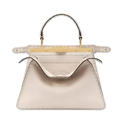 FENDI Peekaboo Iseeu Small Full Grain Leather Bag "White"