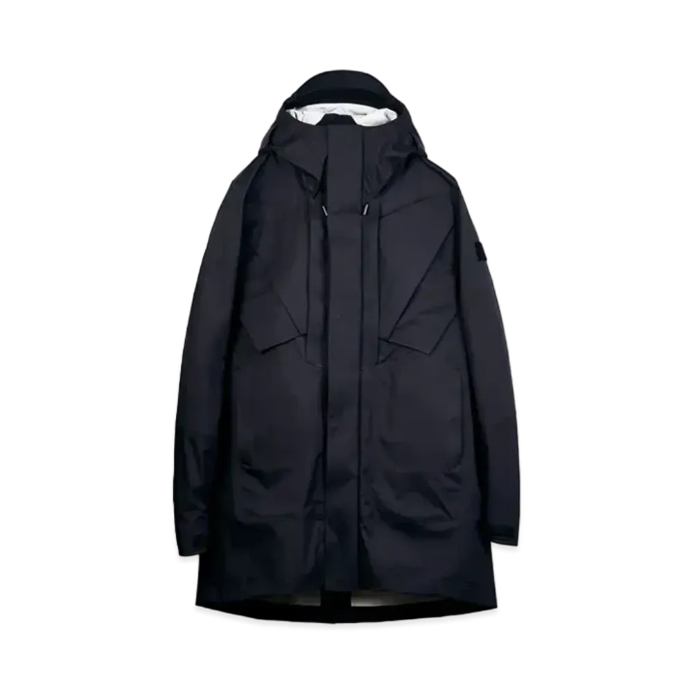 TAIGALIONA HARD SHELL LONG OVER COAT "BLACK"