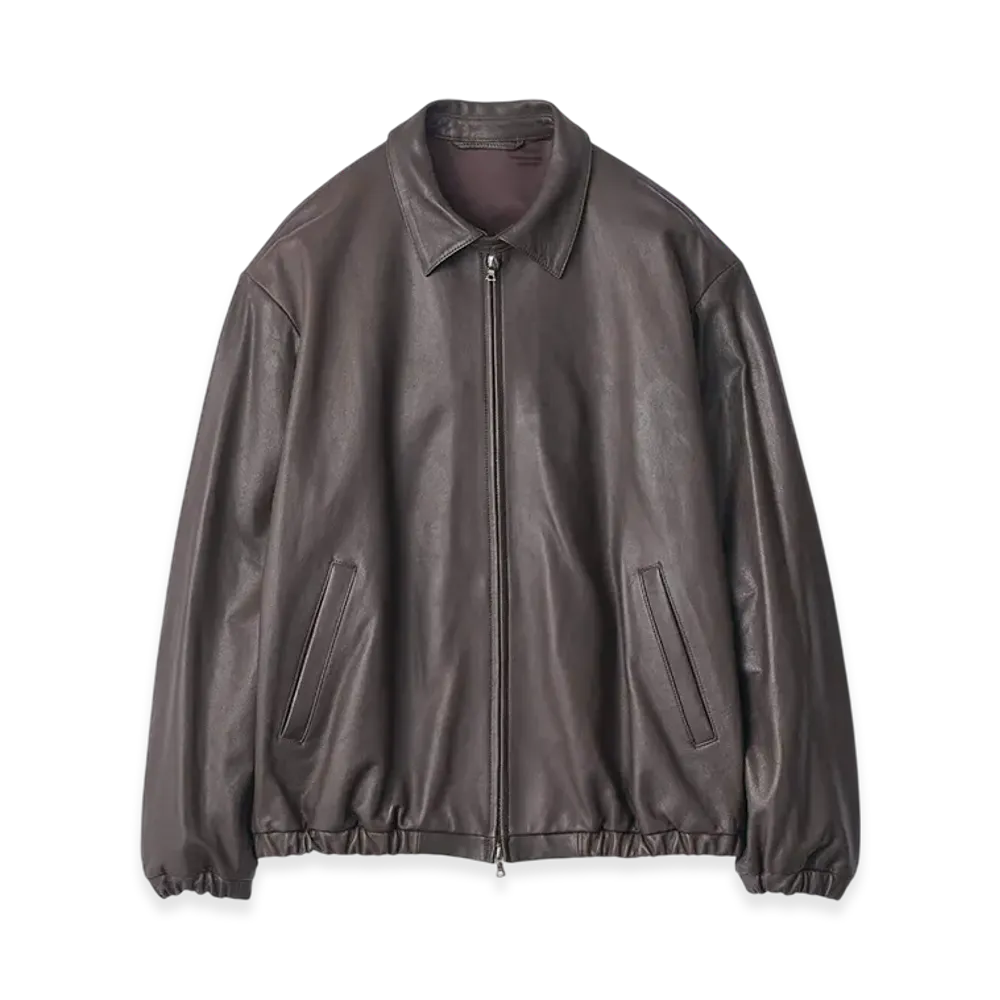 ssstein Lambs Leather Light Zip Jacket "Dark Brown"