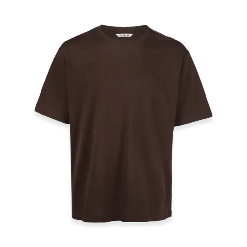 AURALEE Cotton Mesh T-Shirt "Dark Brown"