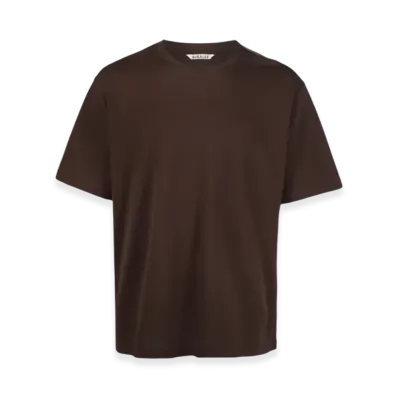 AURALEE Cotton Mesh T-Shirt "Dark Brown"
