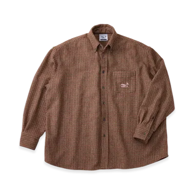 FEELS. Ombre Check Outer Shirt "Red"