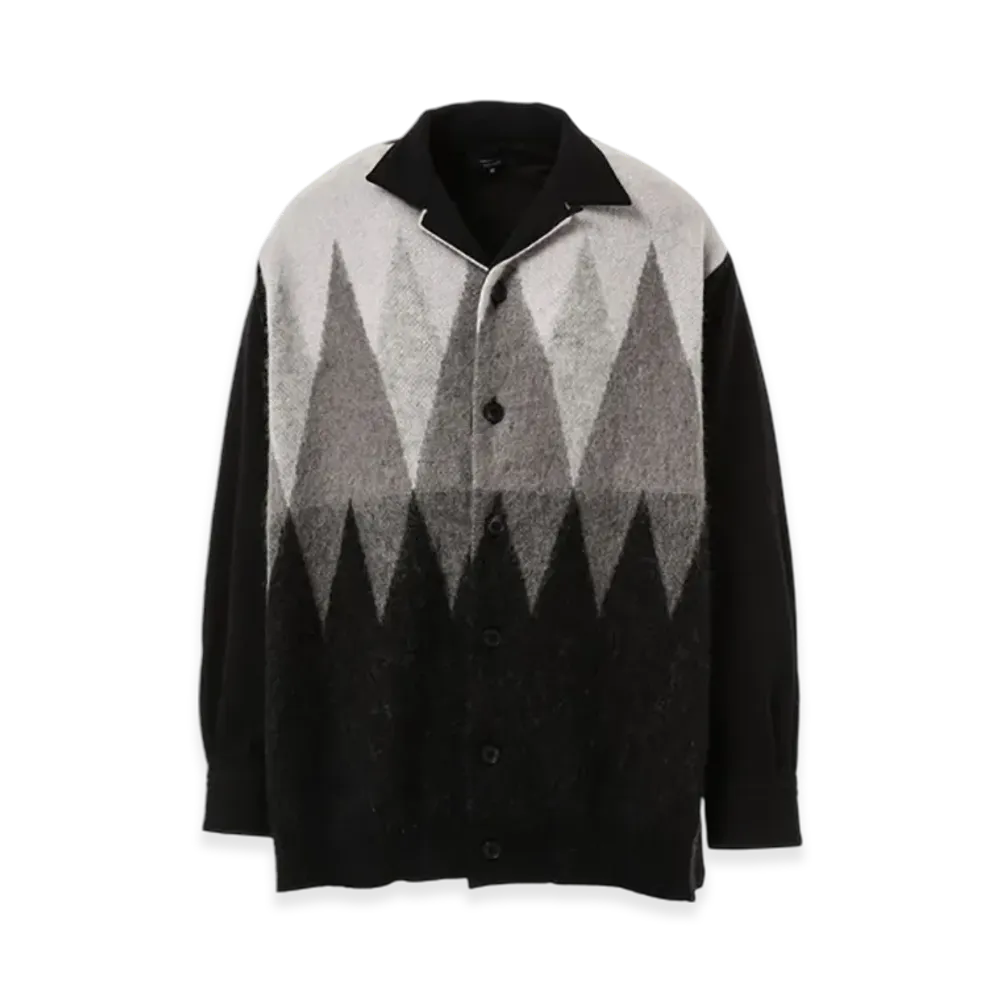 COMME des GARCONS HOMME Wool Knit Docking Shirt "Black/Grey"