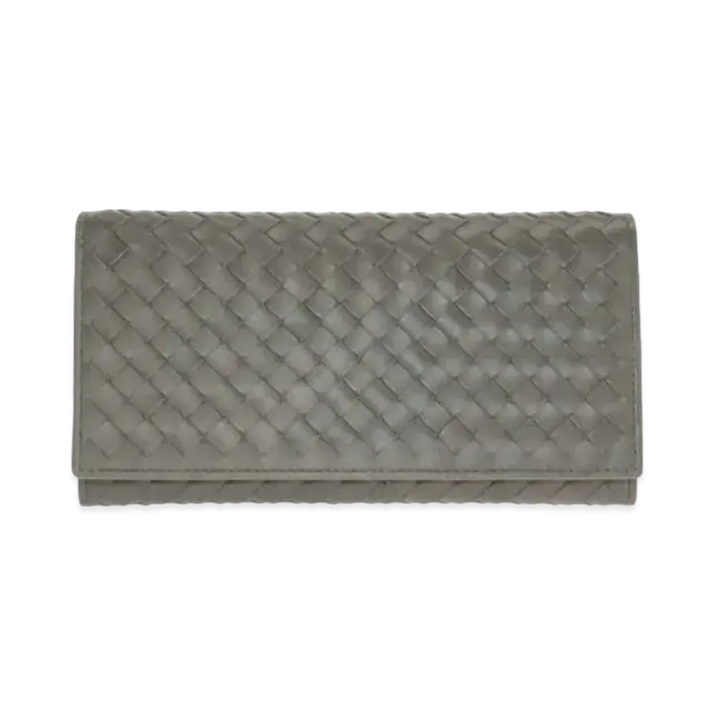 Bottega Veneta Intrecciato Calfskin Wallet "New Light Gray"
