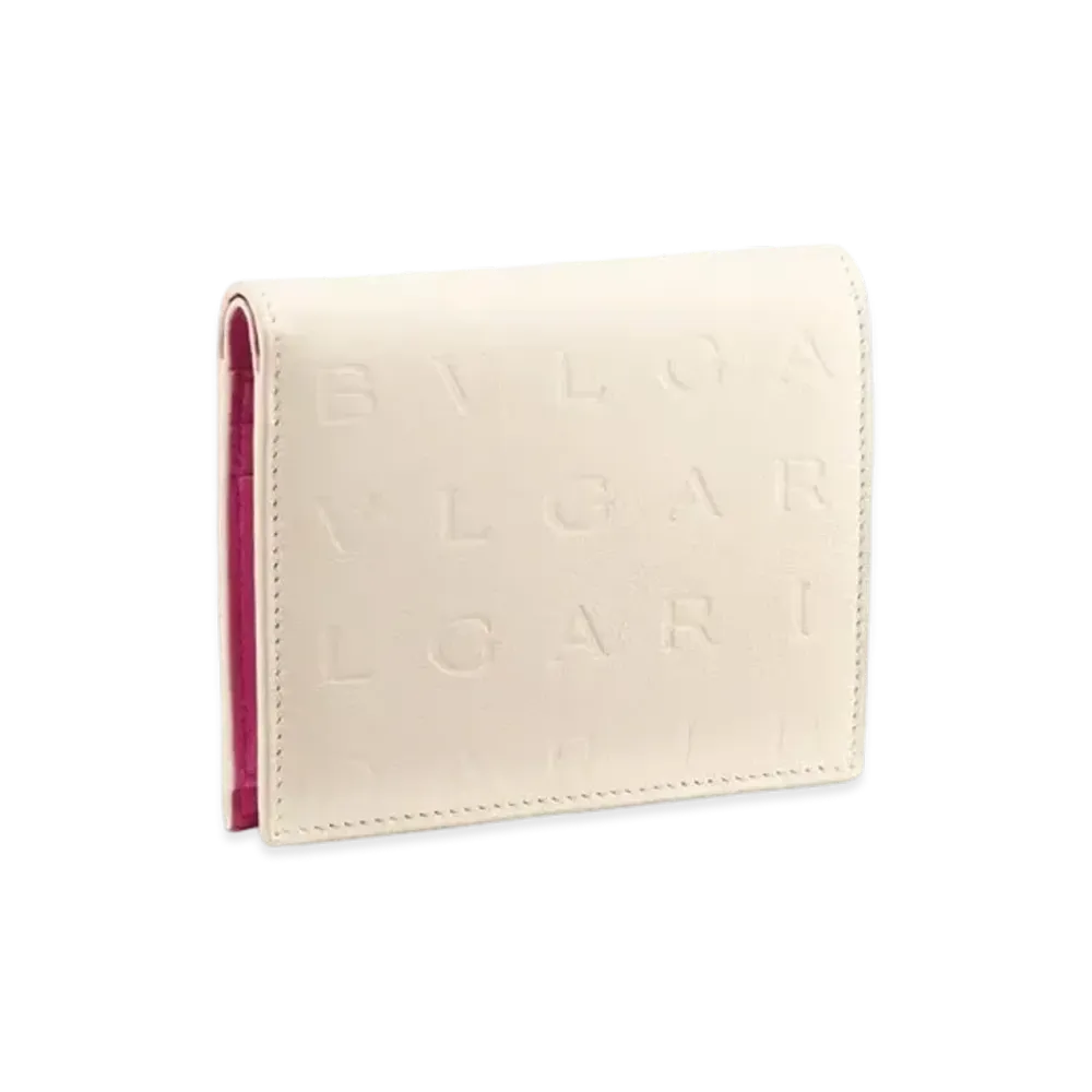 BVLGARI Logo Infinitum Compact Wallet "Ivory"
