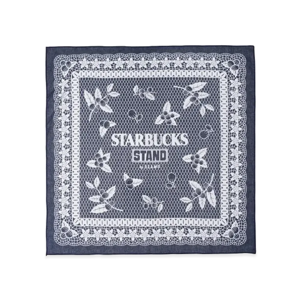 STARBUCKS STAND x BEAMS Coffee Cherry Bandana "Navy"