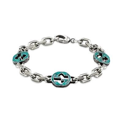 GUCCI Bracelet With Enameled Interlocking G