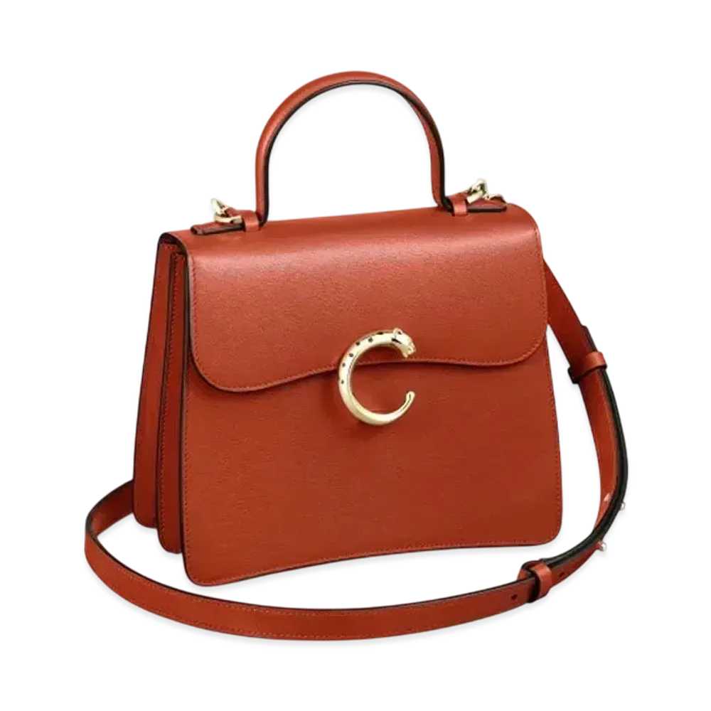 Cartier Top Handle Bag Small Model, Panthere de Cartier "Chestnut"