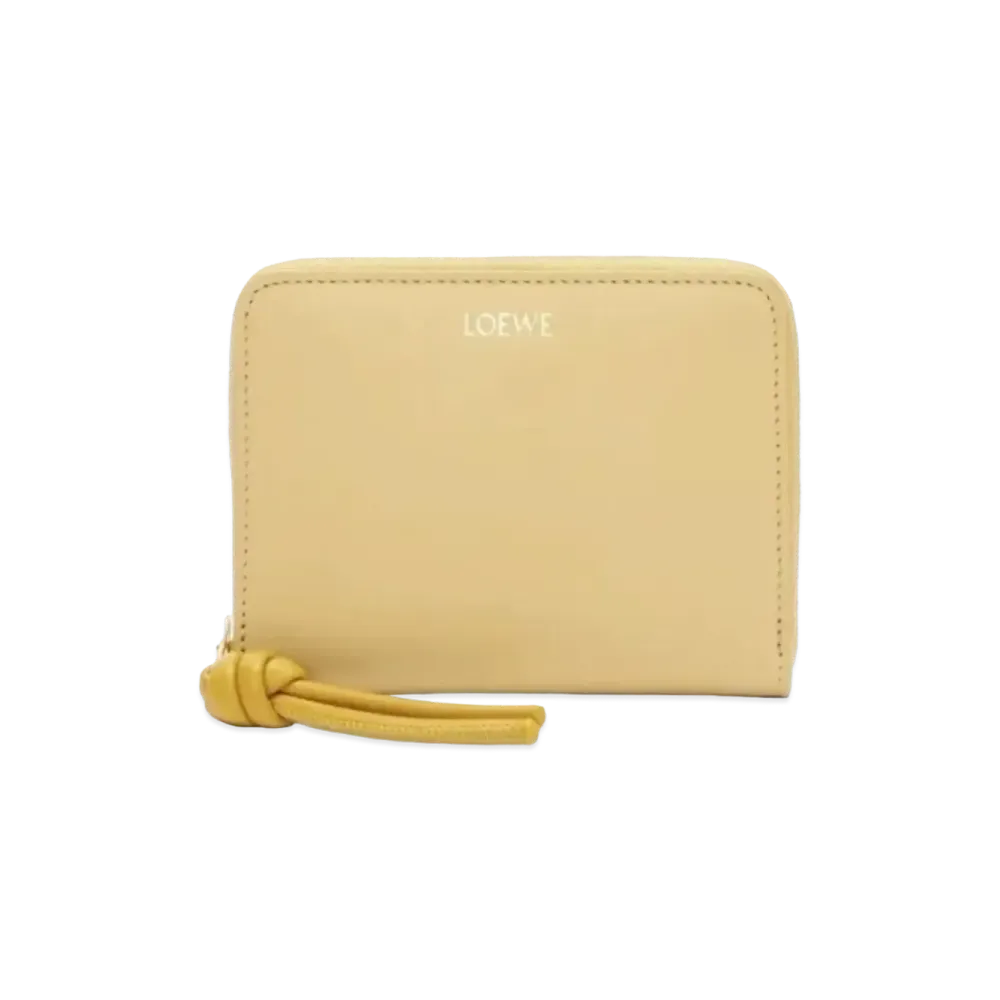 LOEWE Knot Compact Zip Wallet Shinina Pakaf "Dark Butter/Sunflower"