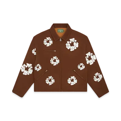 DENIM TEARS Cotton Wreath Canvas Work Jacket "Brown"