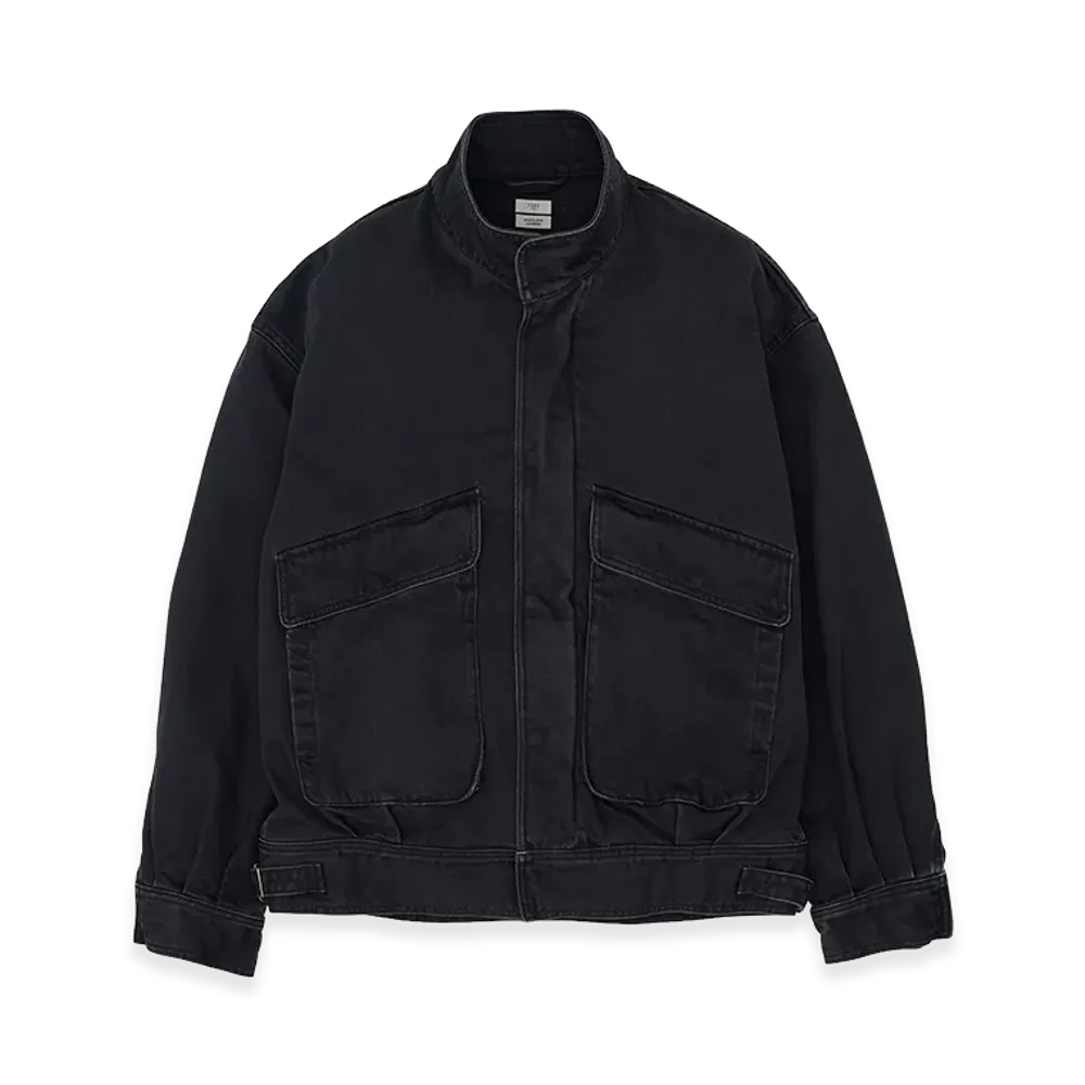 YOKE Suface Dyed Denim Stand Collar Blouson "Black"