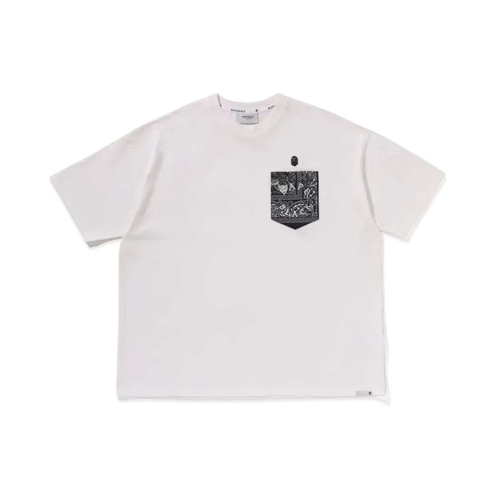 A BATHING APE Bape Black Paisley Pocket Tee #2 "White"