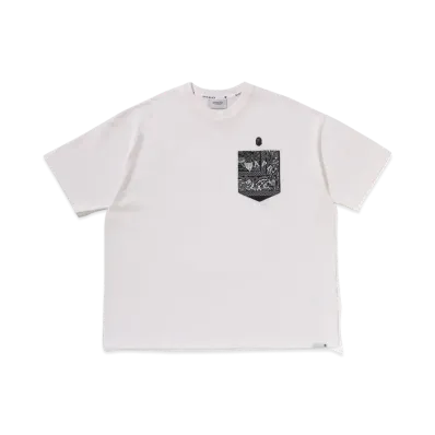 A BATHING APE Bape Black Paisley Pocket Tee #2 "White"