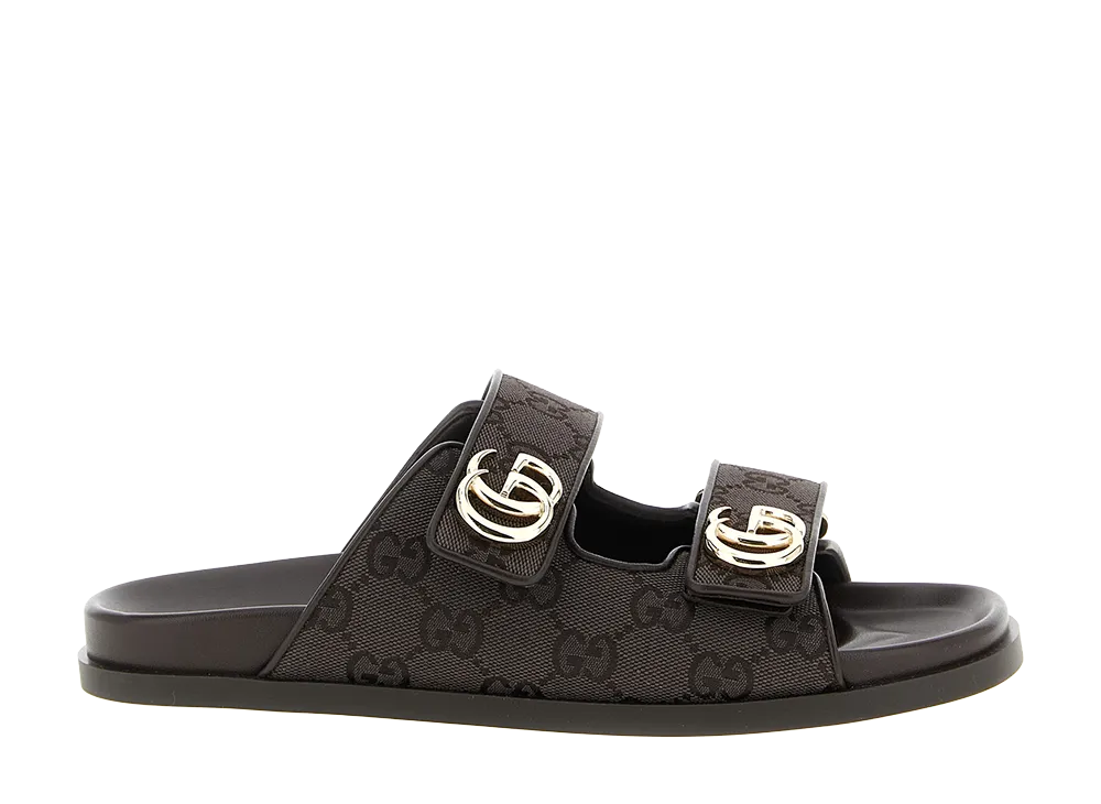 GUCCI Women's Doppia G Slides "Brown"