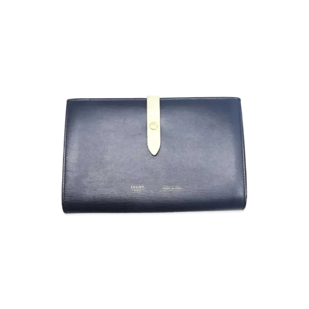 CELINE Large Strap Wallet "Navy"