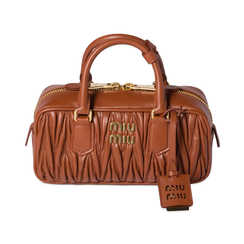 MIU MIU Arcadie Matelasse Leather Bag "Copper Brown"