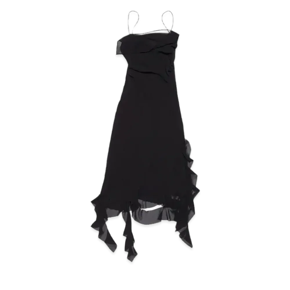 Acne Studios Ruffle Strap Dress "Black"