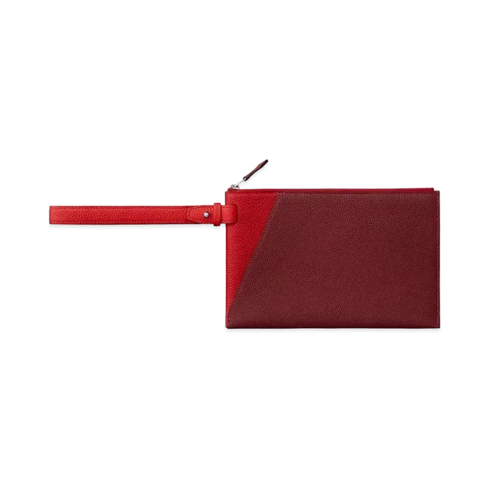 Hermes Clutch Bag Cabavertage 24 Color Block "Rouge"