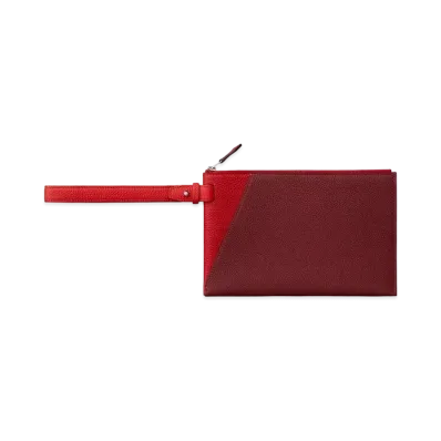 Hermes Clutch Bag Cabavertage 24 Color Block "Rouge"