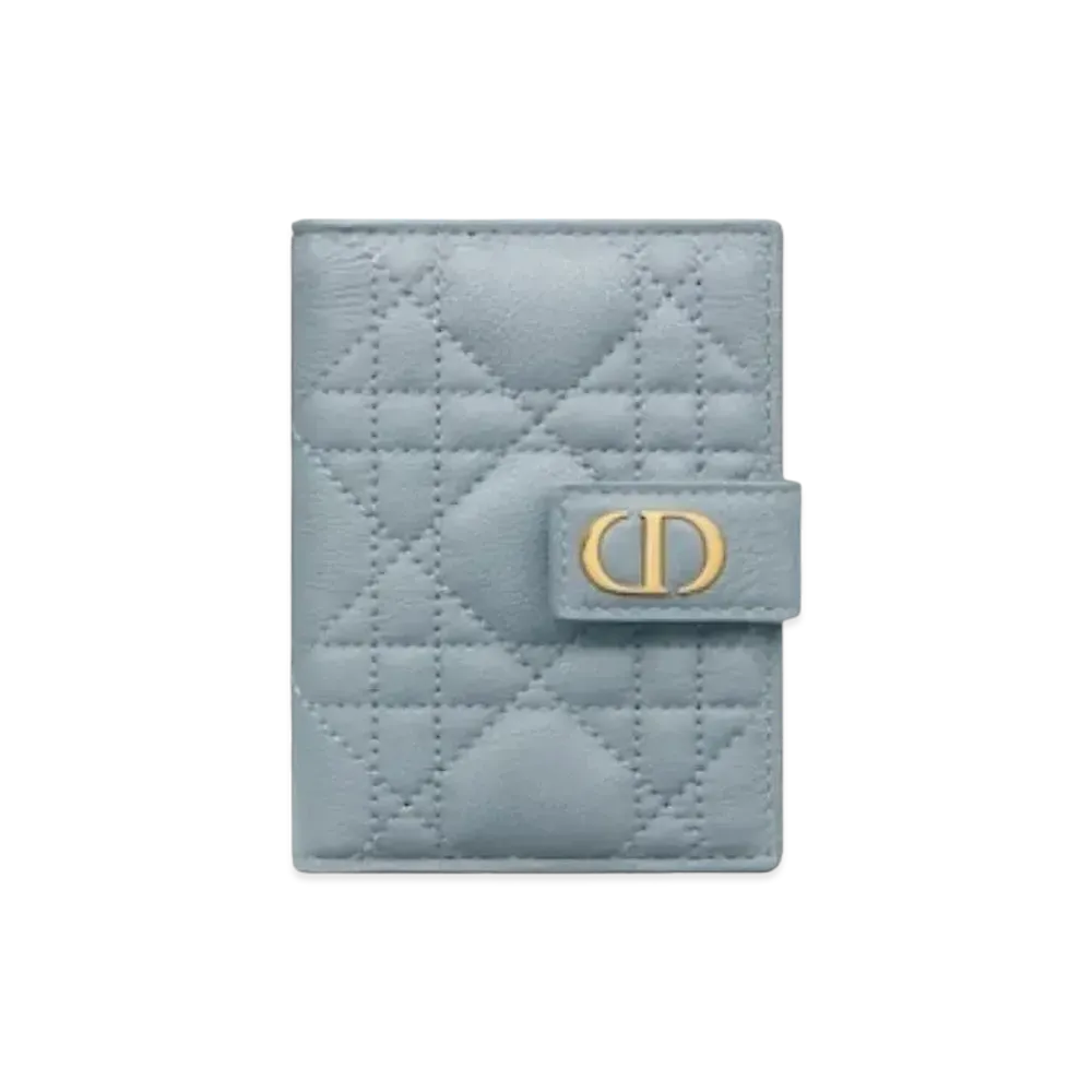 Dior Caro Straight Card Holder "Cloud Blue"
