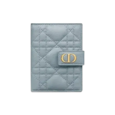 Dior Caro Straight Card Holder "Cloud Blue"