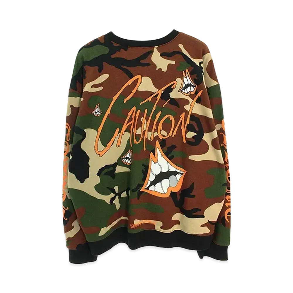 Chrome Hearts PPO Caution Sweatshirt Matty Boy Print Camouflage "Green/Brown"