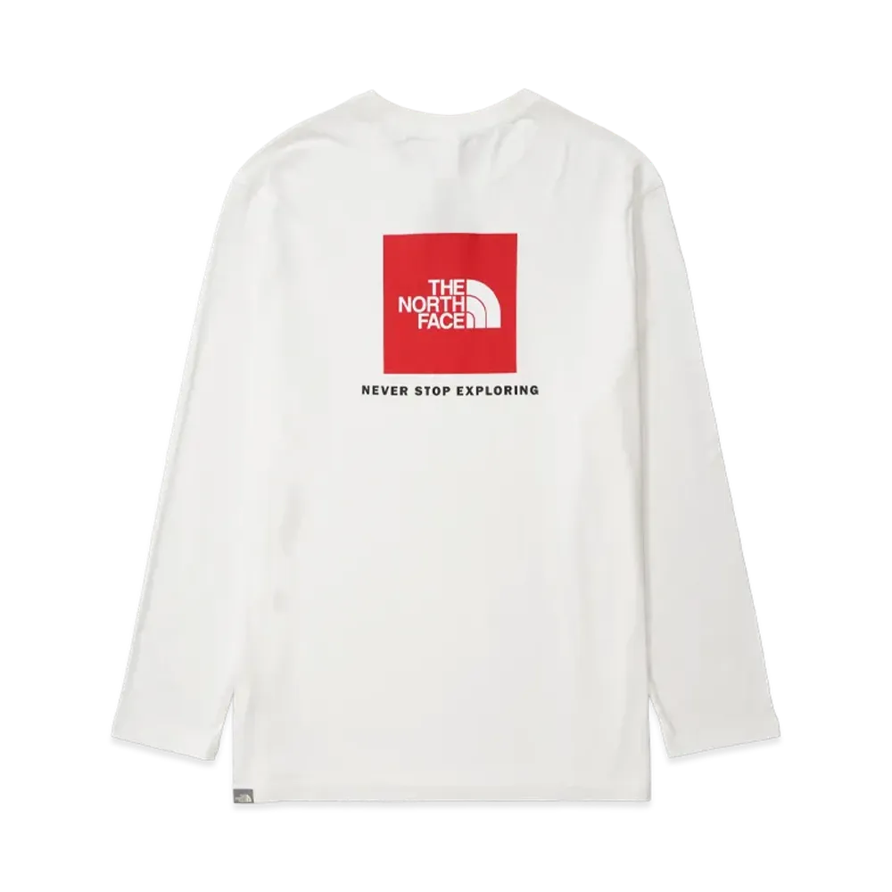 The North Face Long Sleeve Red Box Tee "TNF White/Red"