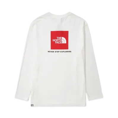 The North Face Long Sleeve Red Box Tee "TNF White/Red"