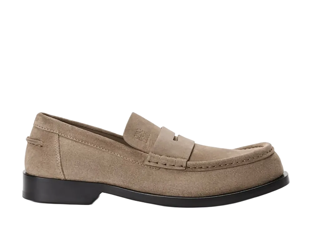 LOEWE Bobine Loafer in Suede Calfskin "Hazelnut"